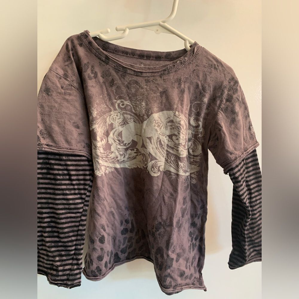 Kingsley Long Sleeve Leopard Print Script Shirt Size 5T